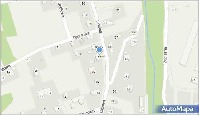 Jasienica, Cisowa, 52, mapa Jasienica