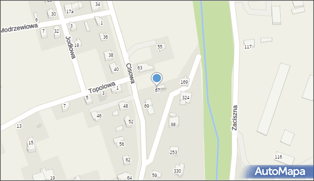 Jasienica, Cisowa, 67, mapa Jasienica