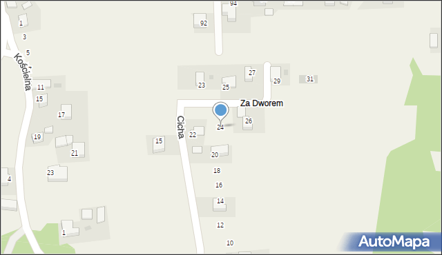 Jaśkowice, Cicha, 24, mapa Jaśkowice