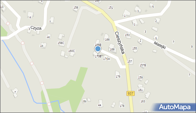 Jastrzębie-Zdrój, Cieszyńska, 170B, mapa Jastrzębie-Zdrój