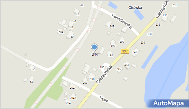 Jastrzębie-Zdrój, Cieszyńska, 194A, mapa Jastrzębie-Zdrój