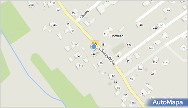 Jastrzębie-Zdrój, Cieszyńska, 44, mapa Jastrzębie-Zdrój