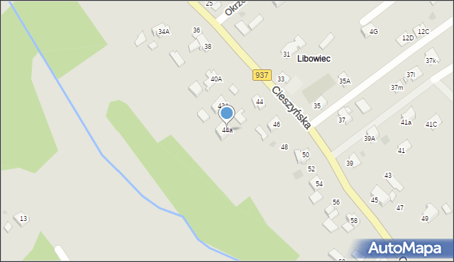 Jastrzębie-Zdrój, Cieszyńska, 44a, mapa Jastrzębie-Zdrój