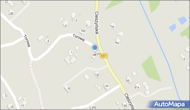 Jastrzębie-Zdrój, Cieszyńska, 88, mapa Jastrzębie-Zdrój