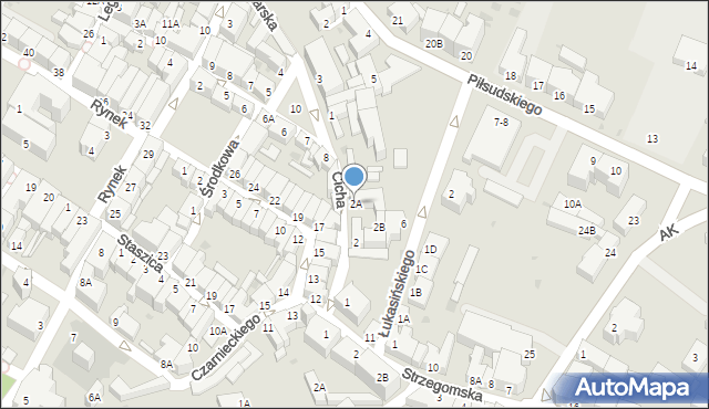 Jawor, Cicha, 2A, mapa Jawor