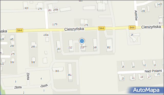 Jaworze, Cieszyńska, 213, mapa Jaworze