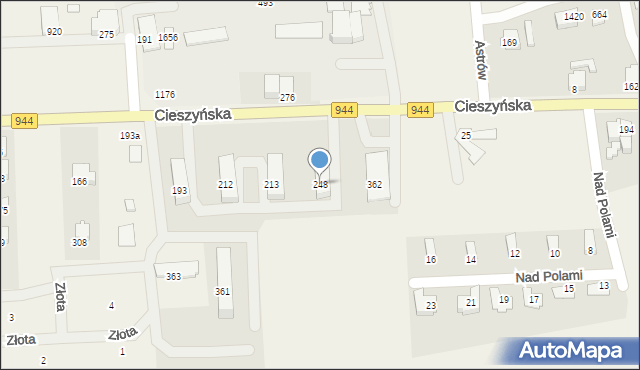 Jaworze, Cieszyńska, 248, mapa Jaworze