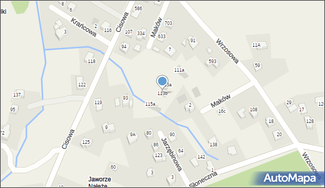 Jaworze, Cisowa, 113b, mapa Jaworze