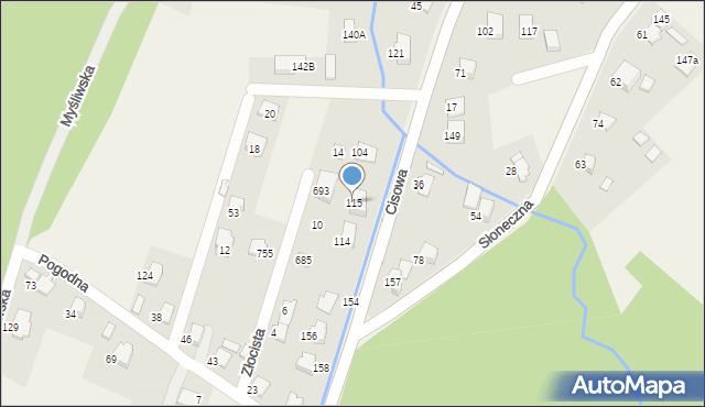 Jaworze, Cisowa, 115, mapa Jaworze