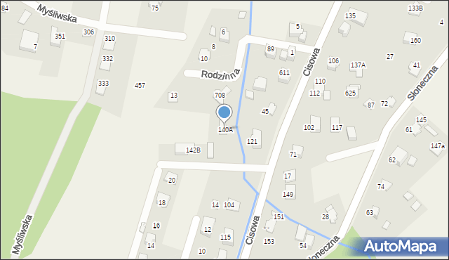 Jaworze, Cisowa, 140A, mapa Jaworze