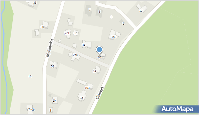 Jaworze, Cisowa, 66, mapa Jaworze