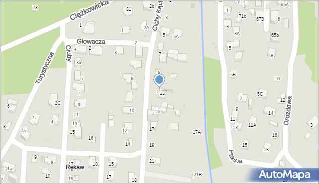 Jaworzno, Cichy Kącik, 13a, mapa Jaworzno