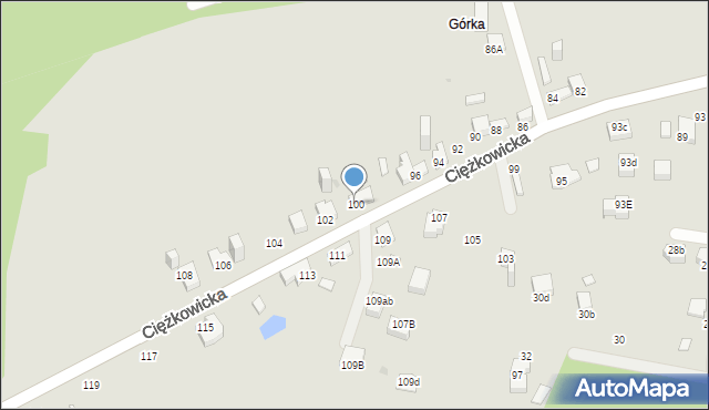 Jaworzno, Ciężkowicka, 100, mapa Jaworzno