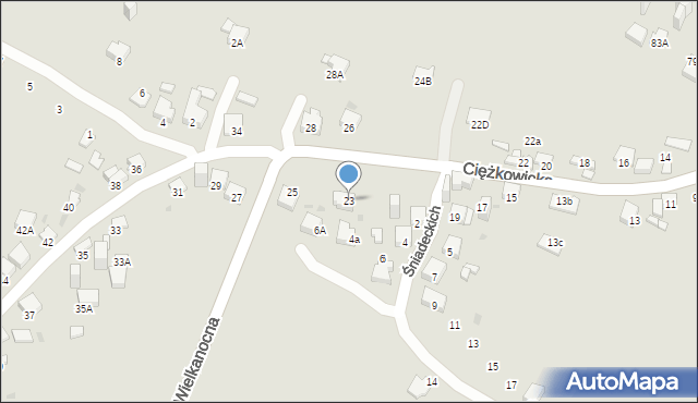Jaworzno, Ciężkowicka, 23, mapa Jaworzno