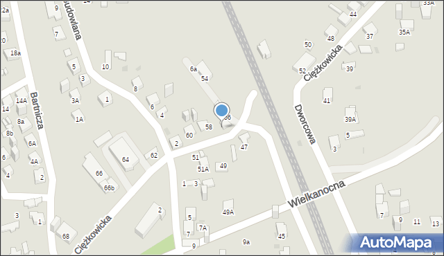 Jaworzno, Ciężkowicka, 56A, mapa Jaworzno