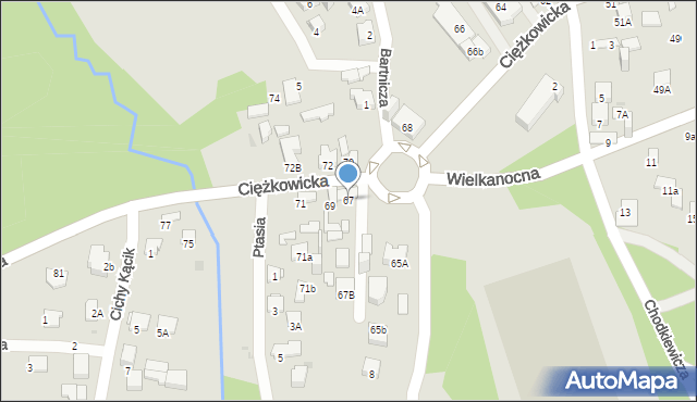 Jaworzno, Ciężkowicka, 67, mapa Jaworzno