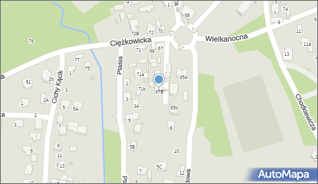 Jaworzno, Ciężkowicka, 67B, mapa Jaworzno