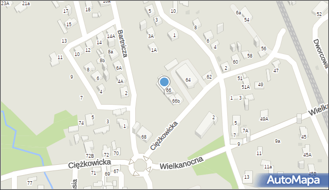 Jaworzno, Ciężkowicka, 68B, mapa Jaworzno