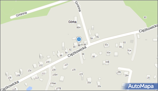 Jaworzno, Ciężkowicka, 88, mapa Jaworzno