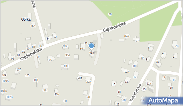 Jaworzno, Ciężkowicka, 91a, mapa Jaworzno