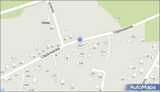 Jaworzno, Ciężkowicka, 93c, mapa Jaworzno
