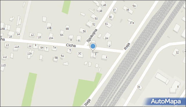 Jędrzejów, Cicha, 3A, mapa Jędrzejów