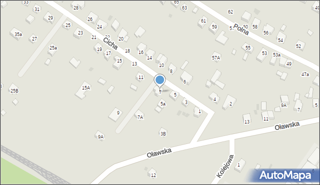 Jelcz-Laskowice, Cicha, 7, mapa Jelcz-Laskowice