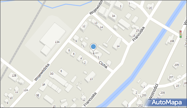 Jelenia Góra, Cicha, 5, mapa Jelenia Góra