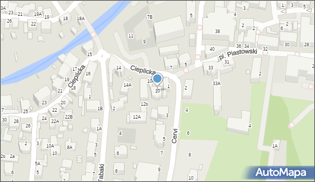 Jelenia Góra, Cieplicka, 10, mapa Jelenia Góra