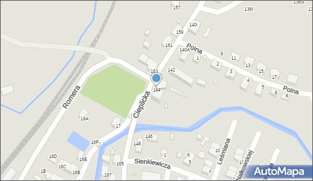 Jelenia Góra, Cieplicka, 144, mapa Jelenia Góra