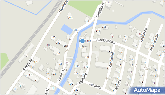 Jelenia Góra, Cieplicka, 167, mapa Jelenia Góra