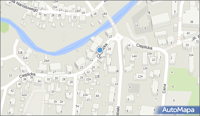 Jelenia Góra, Cieplicka, 18, mapa Jelenia Góra