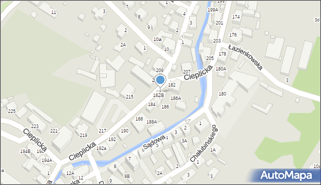 Jelenia Góra, Cieplicka, 182a, mapa Jelenia Góra