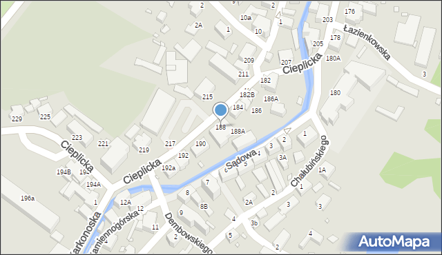 Jelenia Góra, Cieplicka, 188, mapa Jelenia Góra