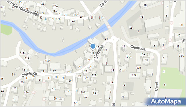 Jelenia Góra, Cieplicka, 19, mapa Jelenia Góra