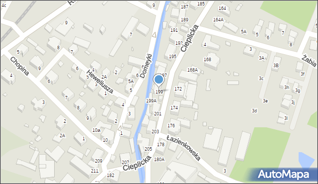 Jelenia Góra, Cieplicka, 199, mapa Jelenia Góra