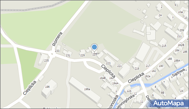 Jelenia Góra, Cieplicka, 225, mapa Jelenia Góra