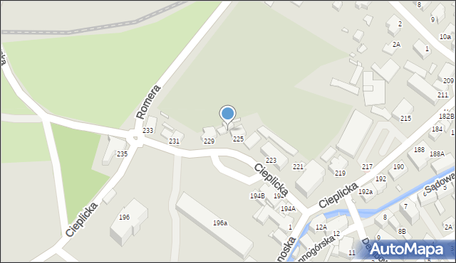 Jelenia Góra, Cieplicka, 227, mapa Jelenia Góra