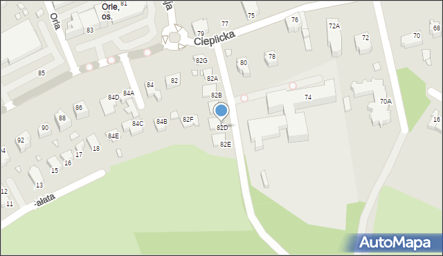 Jelenia Góra, Cieplicka, 82D, mapa Jelenia Góra