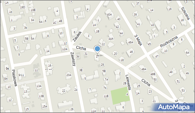 Józefów, Cicha, 27, mapa Józefów