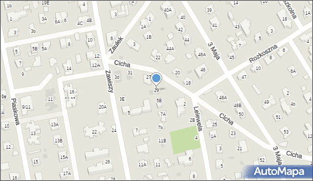 Józefów, Cicha, 29, mapa Józefów