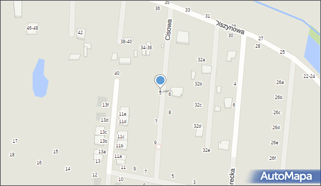Kalisz, Cisowa, 5, mapa Kalisza