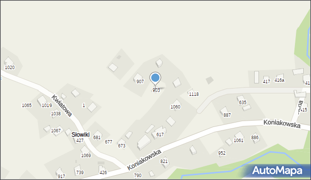 Kamesznica, Cicha, 903, mapa Kamesznica