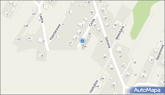 Kamieniec Wrocławski, Cicha, 3l, mapa Kamieniec Wrocławski