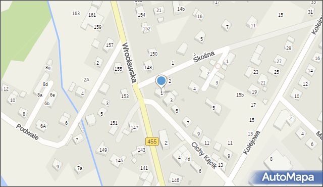 Kamieniec Wrocławski, Cichy Kącik, 1, mapa Kamieniec Wrocławski