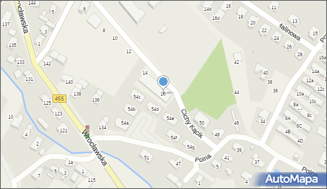 Kamieniec Wrocławski, Cichy Kącik, 16, mapa Kamieniec Wrocławski