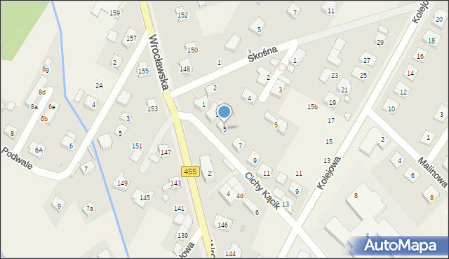Kamieniec Wrocławski, Cichy Kącik, 5, mapa Kamieniec Wrocławski