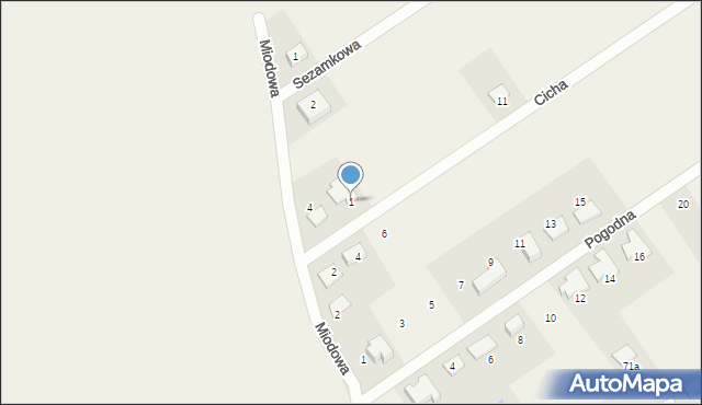 Karczów, Cicha, 1, mapa Karczów