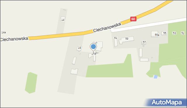 Karniewo, Ciechanowska, 17A, mapa Karniewo