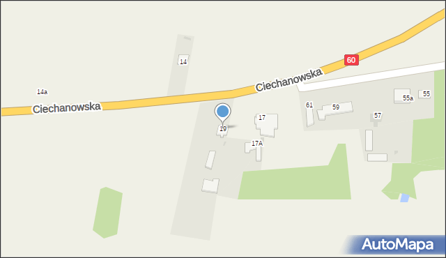 Karniewo, Ciechanowska, 19, mapa Karniewo